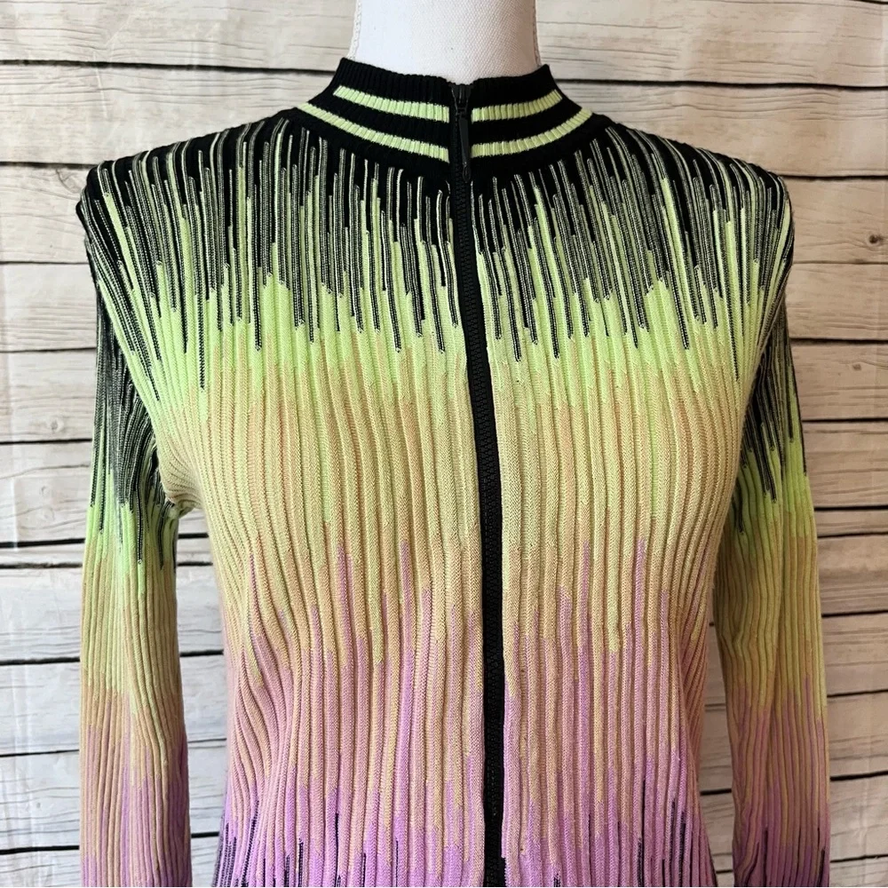 Stretch Zip-Up Sweater Neon Jamie Sadock Sporty - Picture 2 of 8